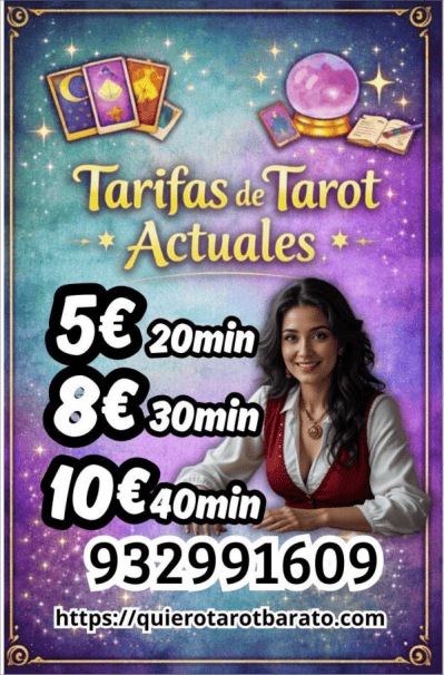 Tarot barato 4 euros para 10 minutos. Lectura de cartas economica